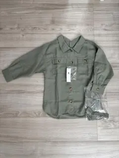 新品 GLOBALWORK ベルトツキＣＰＯシャツ アウター 110cm カーキ