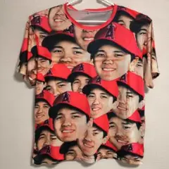 本物 大谷翔平 エンゼルス フェイス Tシャツ 顔だらけ XL 正規品