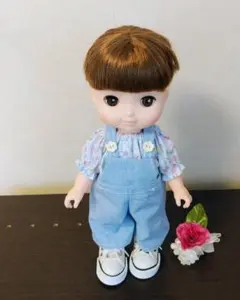 ソランちゃん♡レミンちゃん♡メルちゃん服＊サロペット　ブラウス＊ブルー