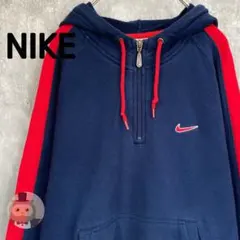 【銀タグ】NIKE ナイキ ハーフジップ パーカー ロゴ 刺繍 メンズ