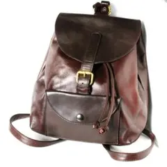 COACH コーチ リュック キャメル 赤茶色 シボ革 巾着式 レトロ - メルカリ