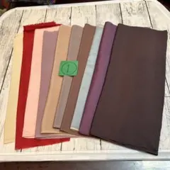 ❶正絹　着物ほどき無地　10枚ハギレセット