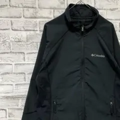コロンビア　ソフトシェルジャケット！ブラックM ロゴ刺繍アウトドア1022