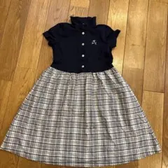 familiar 半袖ワンピース 150 ネイビー/チェック