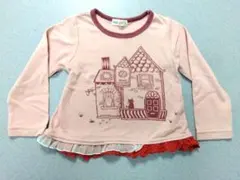 100cmピンク 長袖カットソー