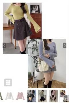 GRL 2Way スクエアネック リブニット ワンピース [rut300]