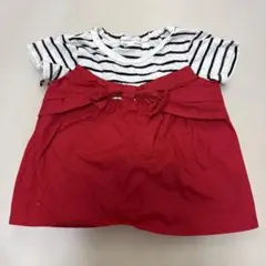 3can4on 7ants ボーダー リボン Tシャツ 90のサムネイル
