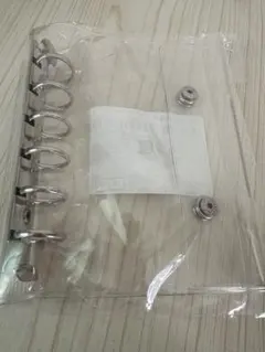 A7 透明リフィル 6リング シール帳　シルバー　新品　バインダー　リング