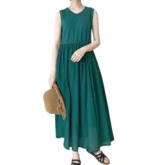 Samansa Mos2 blue 【タグ付き】ノースリーブ ロングワンピース