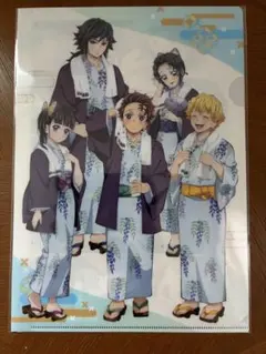 鬼滅の刃×ユネッサン 描き下ろし集合 温泉浴衣ver. A4クリアファイル