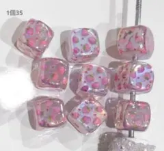 カスタムボールペン対応ビーズ　いちご柄キューブビーズ