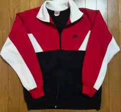 銀タグNike90s made in usaジップアップジャージ L 赤黒