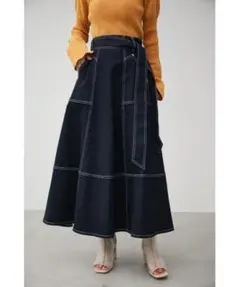 AZUL by moussy ステッチデニムフレアスカートのサムネイル