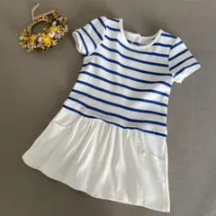 Petit Bateau プチバトー ボーダー ワンピース 12m 74cm