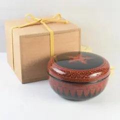 茶道具　香川漆器　蒟醤塗　キンマ塗　食籠　堀内宗完(兼中斎)極め箱　VA566A 茶道具 香川漆器 蒟醤塗 キンマ塗 食籠 堀内宗完(兼中斎)極め箱 VA566A