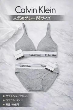 Calvin Klein グレー Mサイズ ブラ＆ショーツセット新品未使用品