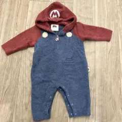ジェラートピケスーパーマリオ フード付きロンパース 70-80