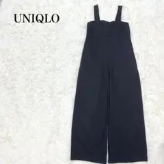 UNIQLO　ユニクロ　リネンブレンドサロペット　S　ブラック　肩紐調整