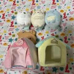 すみっコぐらし　ぬいぐるみ3点　おうち2点