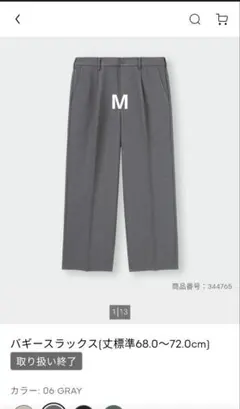 バギースラックス 06 GRAY 標準68.0〜72.0cm Mサイズ