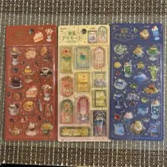 お*ま様 文具女子博　きゅるるんシール　喫茶アラモード　箔押し３種セット