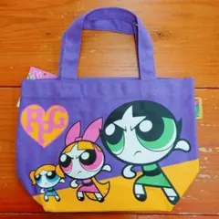 パワーパフガールズ★マチ付きコットンバッグ★パープル★パワパフ★トートバッグ