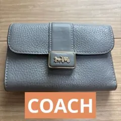 【値下げ中‼︎】COACH グレー 三つ折り財布