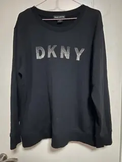 DKNY JEANS 長袖カットソー ブラック スパンコールロゴ