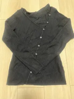 AZUL BY MOUSSY リブニット トップス ブラック アシンメトリー