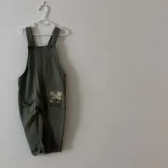 オリーブグリーン トラ顔オーバーオール　サロペット　動物園　h&m アニマル柄
