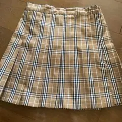 WEGOベージュ チェック柄 プリーツスカート Mサイズ