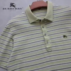 BURBERRY LONDONバーバリー ホース刺繍ボーダー 半袖ポロシャツLLのサムネイル