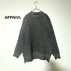 総柄 ウールニット セーター トップス レトロ カジュアル 茶色 秋冬