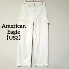 American Eagle【US2】ペインターパンツ ホワイト ワイドのサムネイル