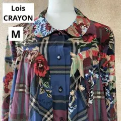 美品◇ LoisCRAYON◇ロイスクレヨン◇花柄長袖ブラウス◇M