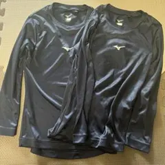 ミズノ ネイビー長袖 アンダーシャツ 130 2枚セット