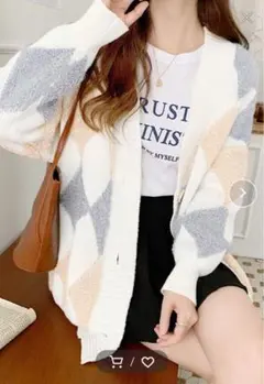 …アーガイル♢オーバーサイズカーディガン…