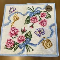 FEILER バラと蝶と鍵のタオルハンカチ 約25cm