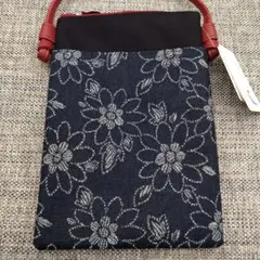 ショルダーバッグ　デニム生地　ジャガード織　日本製　新品未使用　現品限り2