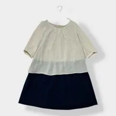 PEYTON PLACE ペイトンプレイス ドッキング 7分袖 ワンピース M