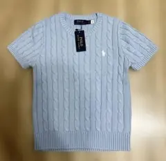 新品✨Polo Ralph Lauren 半袖 ケーブルニット M 水色