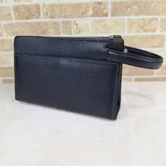 美品✨青木鞄　クラッチバッグ　レザー　本革　シボ　ブラック