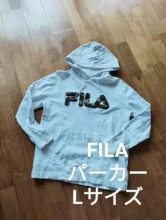 FILA ロゴ カモフラ柄 スウェット パーカー ホワイト L