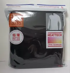 新品　ユニクロ　ヒートテックコットン　極暖　クルーネック　L　 ブラック　メンズ