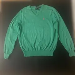 POLO GOLF RALPH LAUREN 緑色 Vネックセーター Mサイズ