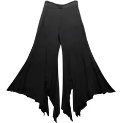 伸縮性高め・SPANDEXコットン・変形裾フレアパンツ☆