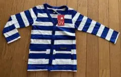 F.O.KIDS 新品　UV加工　ボーダーカーディガン　ブルー＆白　110