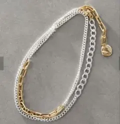 イア　パピヨネ　Dチェーンバイカラーロングネックレス