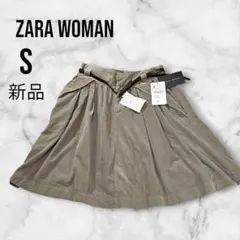 ZARA WOMAN 新品 コーデュロイ フレアスカート S ブラウン タグ付きのサムネイル