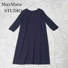 【美品】MaxMara STUDIO ロングワンピース バックギャザー XL